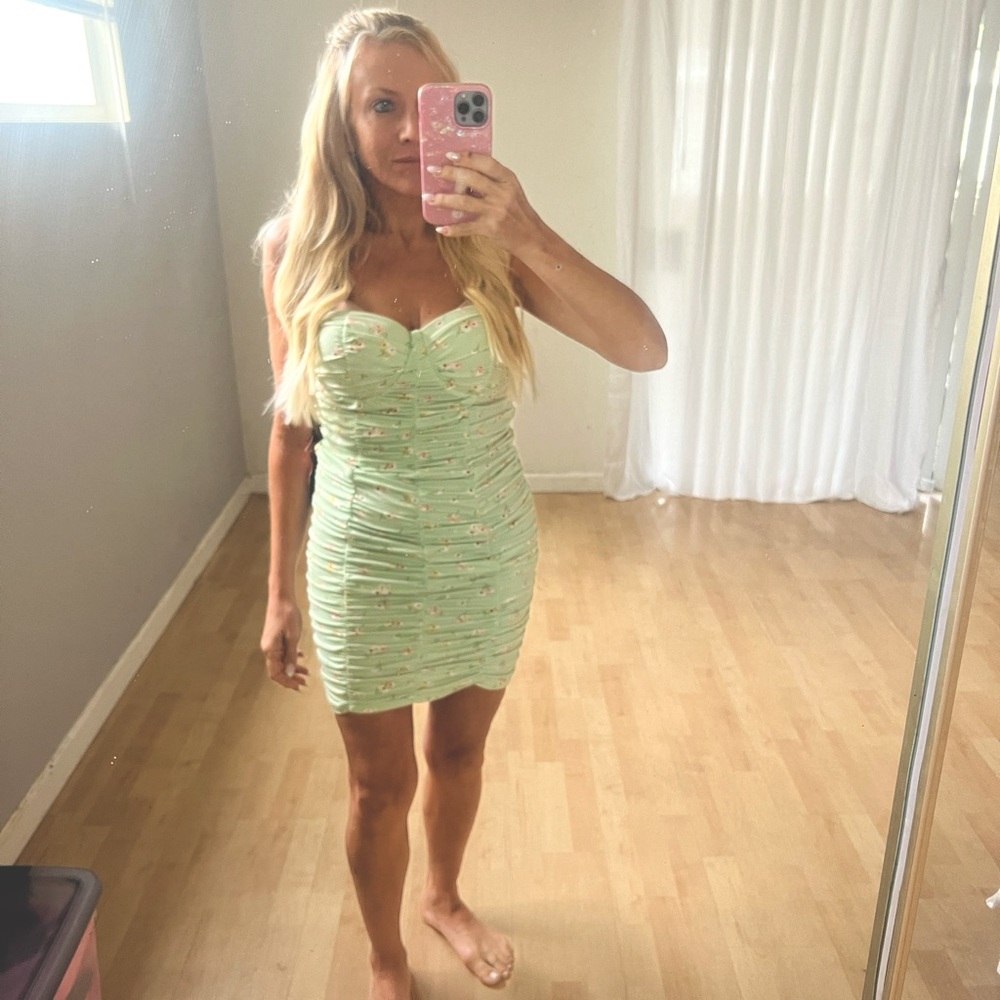 Sage Floral Dress